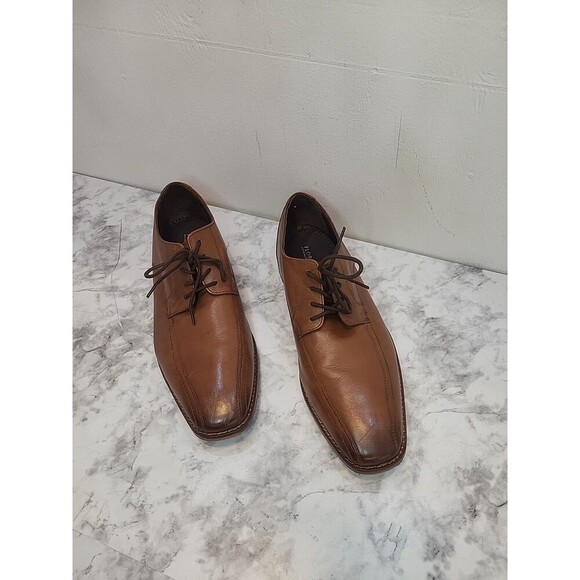 Florsheim Mens 10.5 D Dress Shoes Whiskey Brown Leather Lace Up Derby Business - Picture 12 of 13